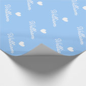 Kutblauw verpakkingspapier | naam van het hart en cadeaupapier (Hoek)