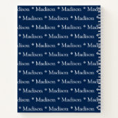 Kutblauw wit, op maat gesneden naampatroon notitieboek (Achterkant)