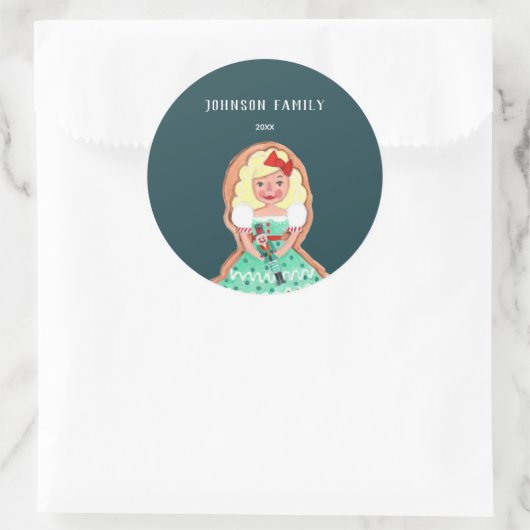 Kutblauwe kerstkoekjes nutcracker ronde sticker (Tas)