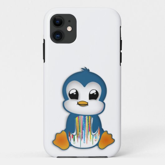 Kutblauwe oranje pinguïn Case-Mate iPhone case (Achterkant)
