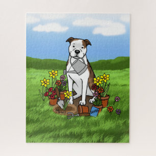 Kutbloemige tuinbouwstip (lt brindle wit 3) legpuzzel
