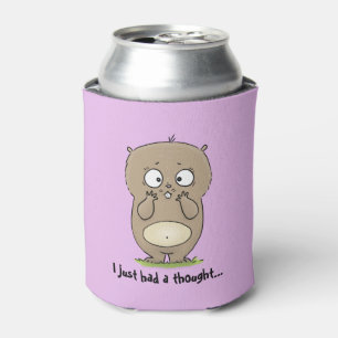 Kutbruine hamster met een gedachte-cartoon blikjeskoeler