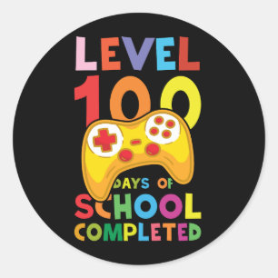 Kute 100 dagen schoolkleurig gamen ronde sticker