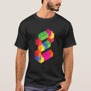 Kute 2e blok Kinder 2 jaar oude bouwstenen bi T-shirt