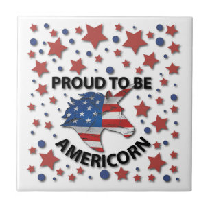 Kute 4 juli red, white and blue Americorn Tegeltje