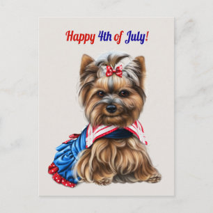 Kute 4 juli Schnauzer Puppy Feestdagenkaart