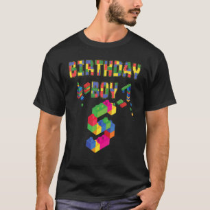 Kute 5e verjaardag 5 jaar oude blokboeien t-shirt