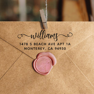 Kute aangepaste adresstempel met Script Font Zelfinktende Stempel