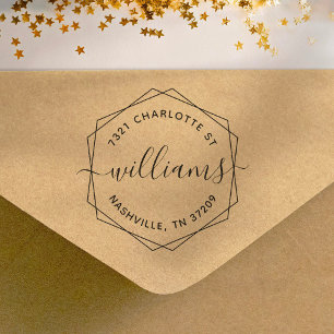 Kute aangepaste adresstempel met Script Font Zelfinktende Stempel