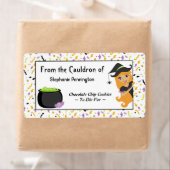 Kute aangepaste baketiketten van Halloween-witkook Etiket (Insitu)