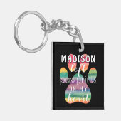 Kute aangepaste regenboogbrug schildert afdrukken  sleutelhanger (Voorkant Links)