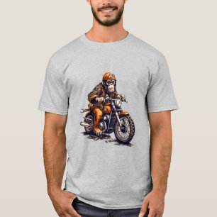 Kute aap die een motorfiets bestuurt t-shirt