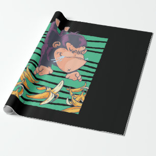Kute aap met bananen cadeaupapier