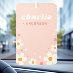 Kute aardbery blossom retro font name light roze luchtverfrisser