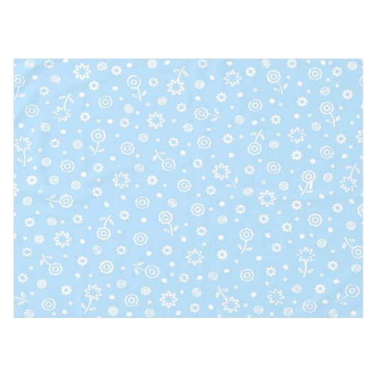 Kute Abstract White Floral Ditsy Patroon | Tafelkleed (Voorkant (Horizontaal))