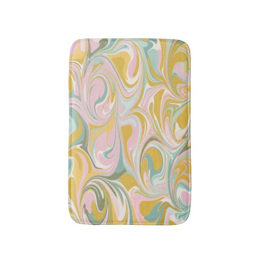 Kute Abstracte marmer Swirl in Earthy Pink en Gold Badmat (Voorkant Verticaal)