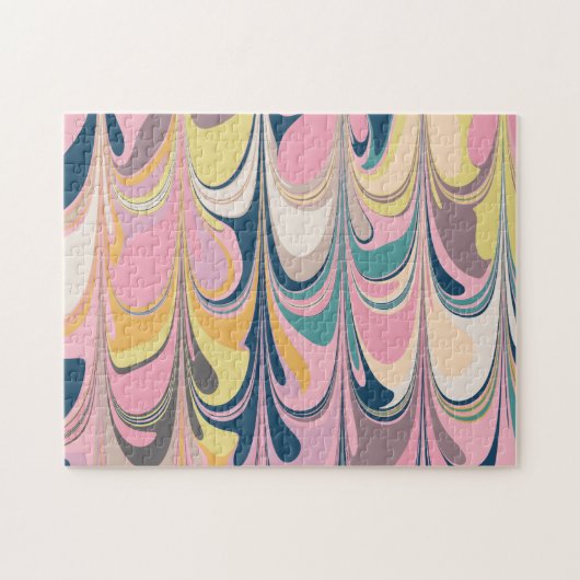 Kute Abstracte marmer verfdraai in roze Legpuzzel (Horizontaal)