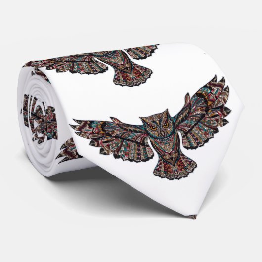 Kute Abstracte owl Flying Stropdas (Opgerold)