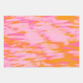 Kute Abstracte Waterverf Roze Oranje Modern Inpakpapier Vel (Voorkant)