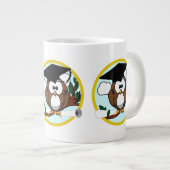 Kute Afstuderen Owl with Pet & Diploma Extra Grote Beker (Voorkant rechts)