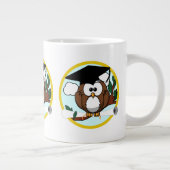 Kute Afstuderen Owl with Pet & Diploma Extra Grote Beker (Rechts)