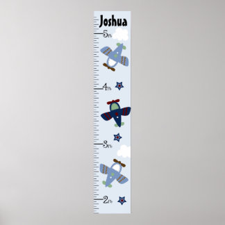 Kute Airplanes Growth Chart Keep at 8x44! Poster