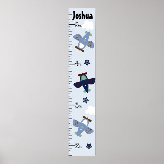 Kute Airplanes Growth Chart Keep at 8x44! Poster (Voorkant)