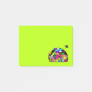 Kute Alien Monster Gang met een ruimtegrond Post-it® Notes