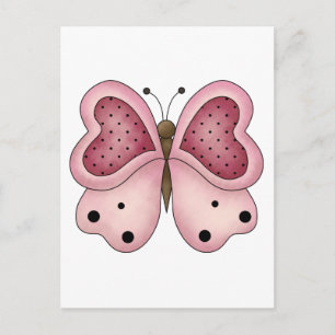Kute als bok ・ Roze en Cerise Butterfly Briefkaart