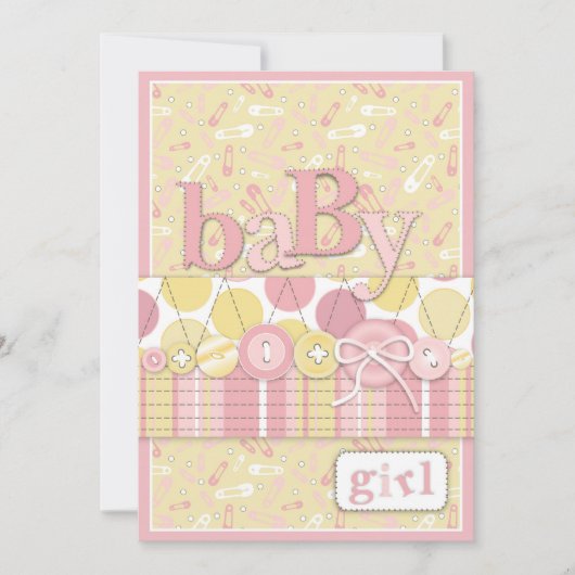 Kute als Button Girl Invitation Card Kaart (Voorkant)