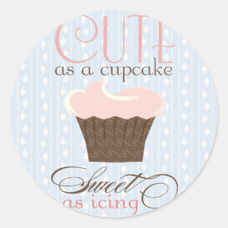 Kute als een cupcake! Roze en bruin Ronde Sticker