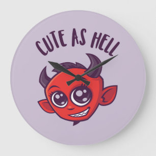 Kute als hel Devil met donkere tekst Grote Klok