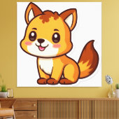 Kute Animal Canvas Afdruk (Insitu (Woonkamer))