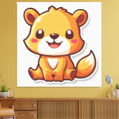 Kute Animal Canvas Afdruk (Insitu (Woonkamer))