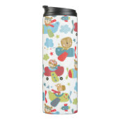 Kute Animal Pilot Flying Plants Whimsical Pattern Thermosbeker (Geroteerd rechts)