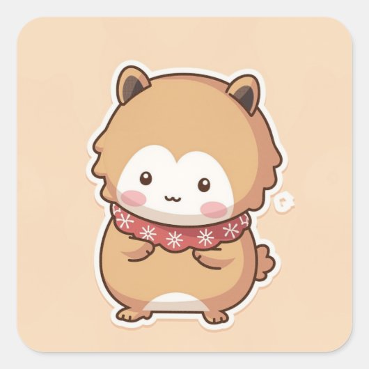 Kute Animal Vierkante Sticker (Voorkant)