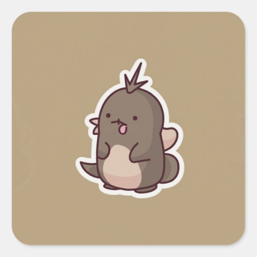 Kute Animal Vierkante Sticker (Voorkant)