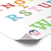 Kute Animals Alphabet Baby Nursery Poster (Hoek)