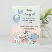 Kute Animals First Birthday Invitation Kaart (Staand voorkant)