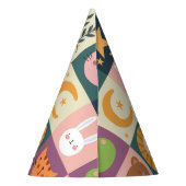 Kute animals patchwork colorful feesthoedjes (Achterkant)