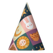 Kute animals patchwork colorful feesthoedjes (Links)