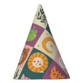 Kute animals patchwork colorful feesthoedjes (Rechts)
