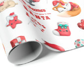 Kute Animals Pattern-ondernaam van Santa Cadeaupapier (Rol Hoek)