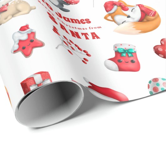 Kute Animals Pattern-ondernaam van Santa Cadeaupapier (Rol Hoek)