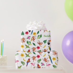 Kute apen en bananen in het Oerwoud Pattern Cadeaupapier