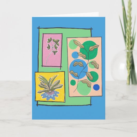 Kute art doedle van drie planten, je woorden binne kaart (Voorkant)