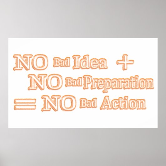 Kute Artwork Design "No Bad Action Equation" Kopen Poster (Voorkant)