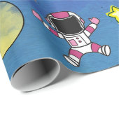Kute astronaut buitenruimtester cadeaupapier (Rol Hoek)