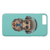 Kute Baby aap met hoofdtelefoon Case-Mate iPhone Case (Achterkant (Horizontaal))