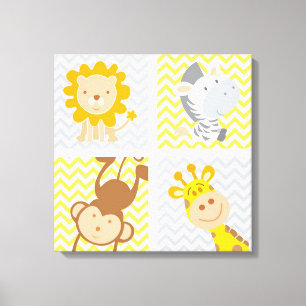 Kute Baby Animals Canvas Afdruk